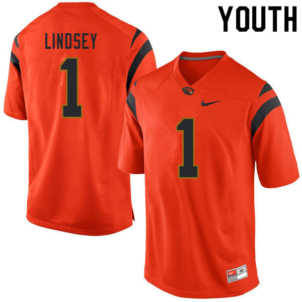 Youth #1 Tyjon Lindsey Oregon State Beavers College Football Jerseys Sale-Orange - Click Image to Close